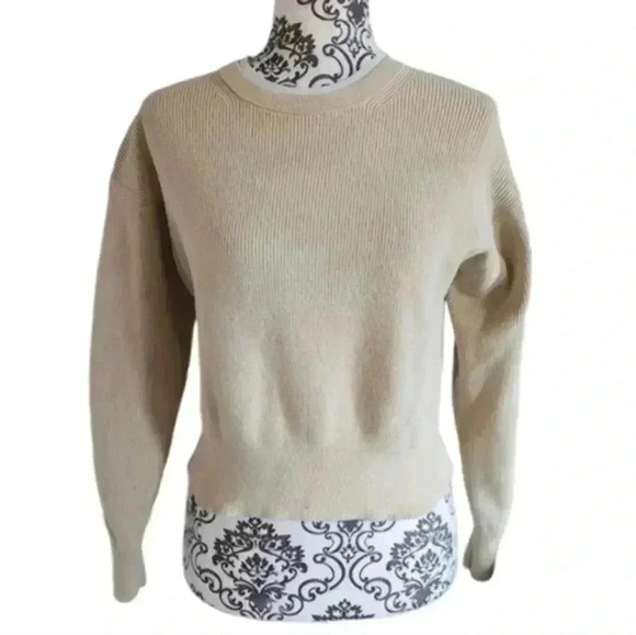 Lululemon Waist Length Crewneck  Sweater Prosecco Lemon Sorbet Cotton Women's 4 - Picture 2 of 13